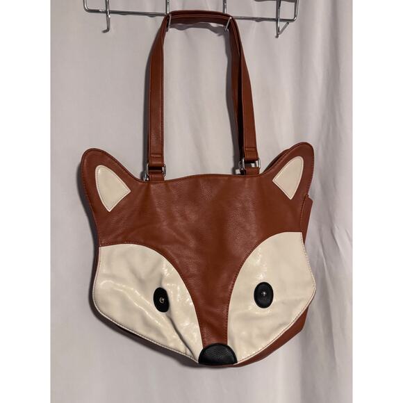 None and/or Unknown Handbags - Fox Face Faux Leather Shoulder Bag